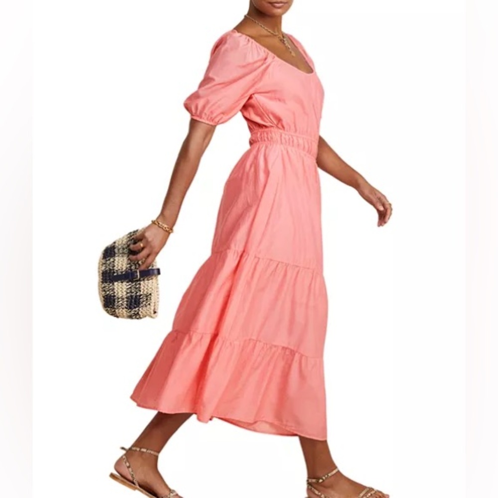 NWT Vineyard Vines Size Medium Pink Tiered Maxi Dress